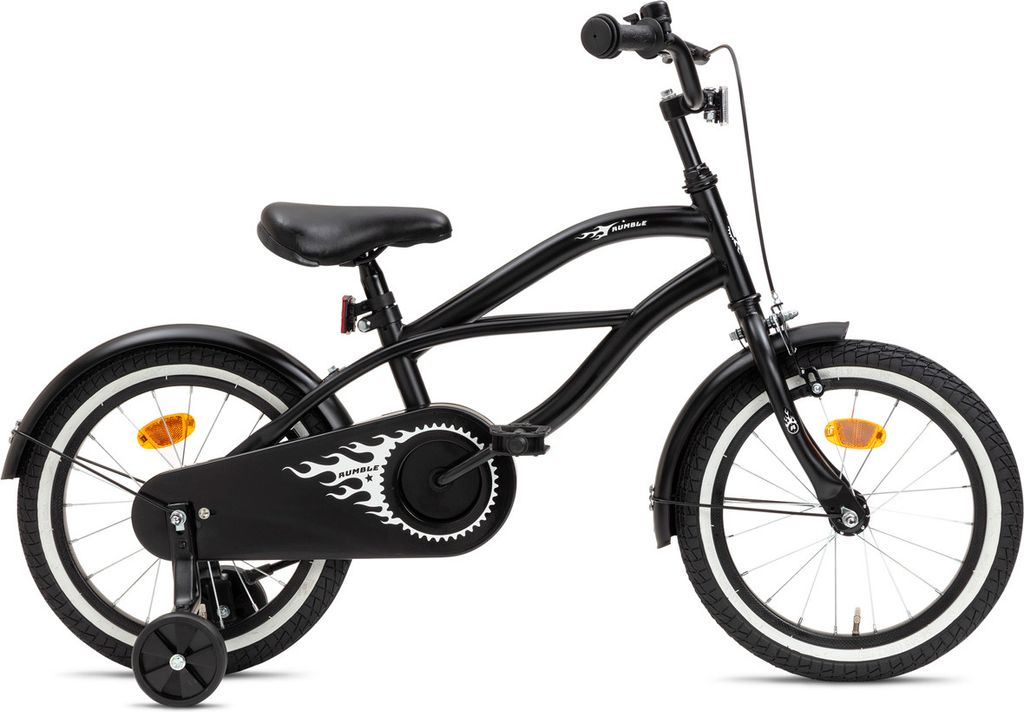 Nogan Rumble Kinderfahrrad – 16 Zoll – Schwarz - komplett mit Stutzräder