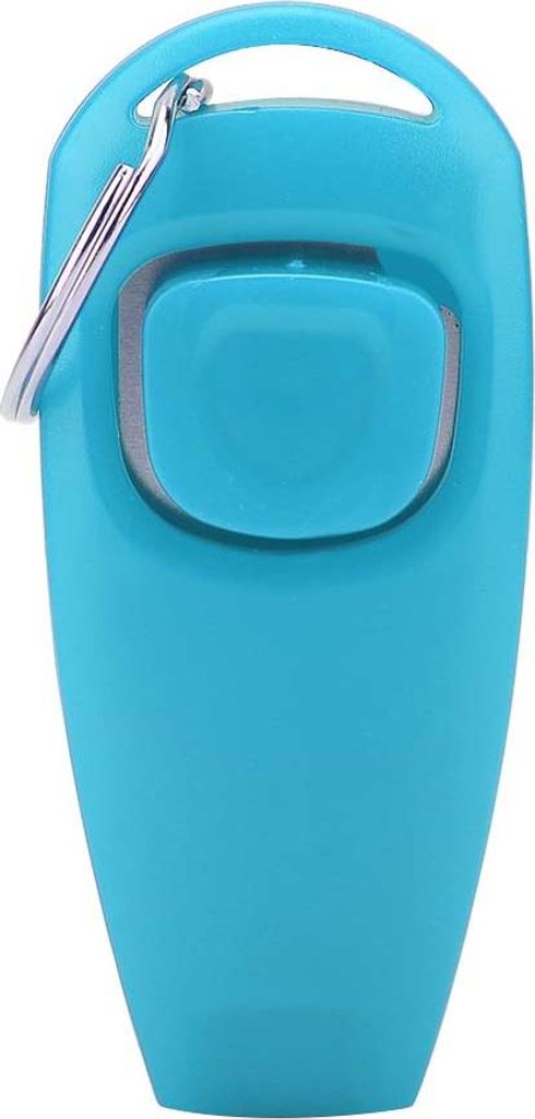 Pet Welpe Clicker Whistle Dog Training Gehorsam Katzentrainer Schlüsselrolle Klick (hellblau)