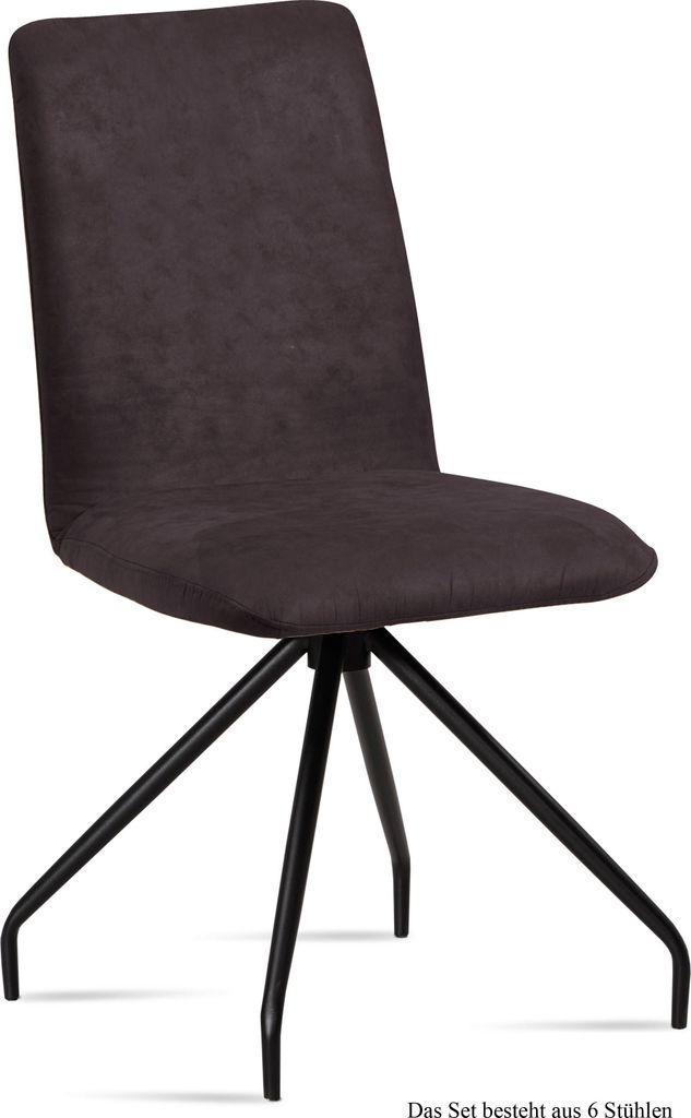 Esszimmerstuhl (6er-Set) Desiri 47x92x60 Schwarz/Espresso