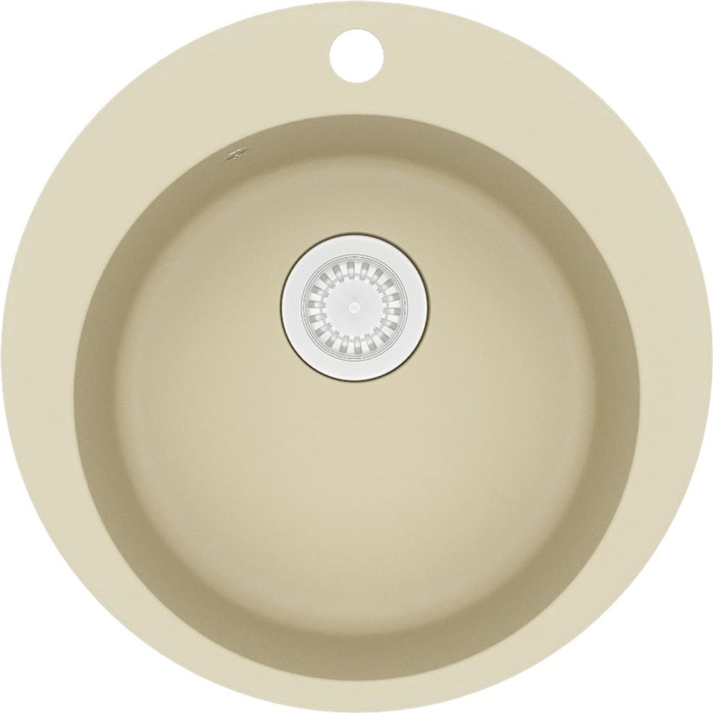 vidaXL Lavello in granito a vasca singola rotonda beige Immagine del prodotto 