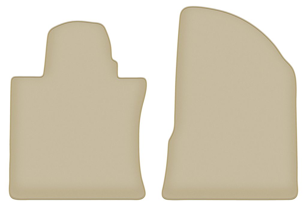 Velours-Fußmatten Vorne PREMIUM beige passend für SsangYong Korando IV (2019-, SUV) – mit Befestigungen – passgenau