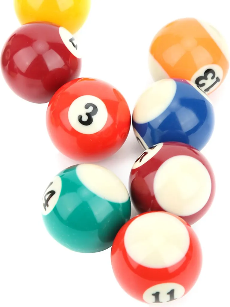 Set 16 Mini Boules Billard 38mm Résine pour Remplacement Table Enfants