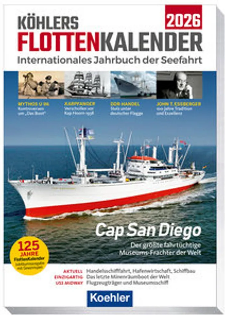 Livre Marine Köhlers FlottenKalender 2026 pour Passionnés de Flottes Navales