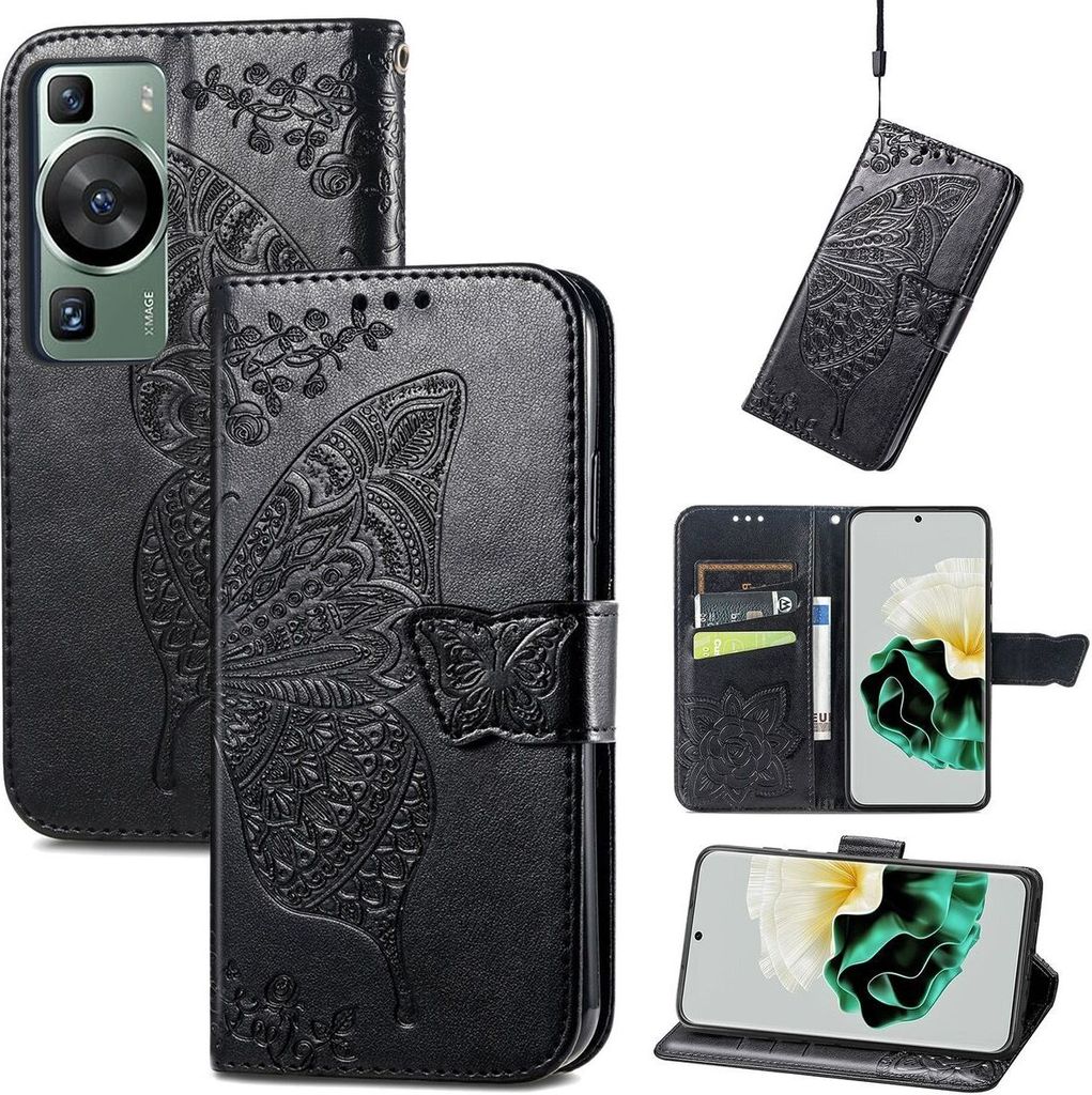 König Design Hülle kompatibel mit Kunstleder Handyhülle - Handy Case Schwarz