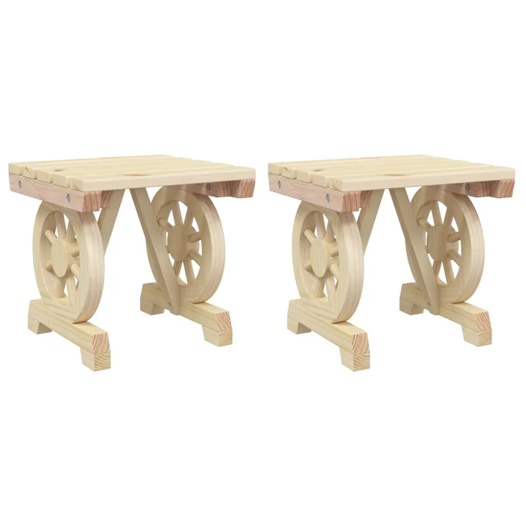 Poggiapiedi Giardino 2 Pz in Legno Massiccio Abete | Relax Naturale