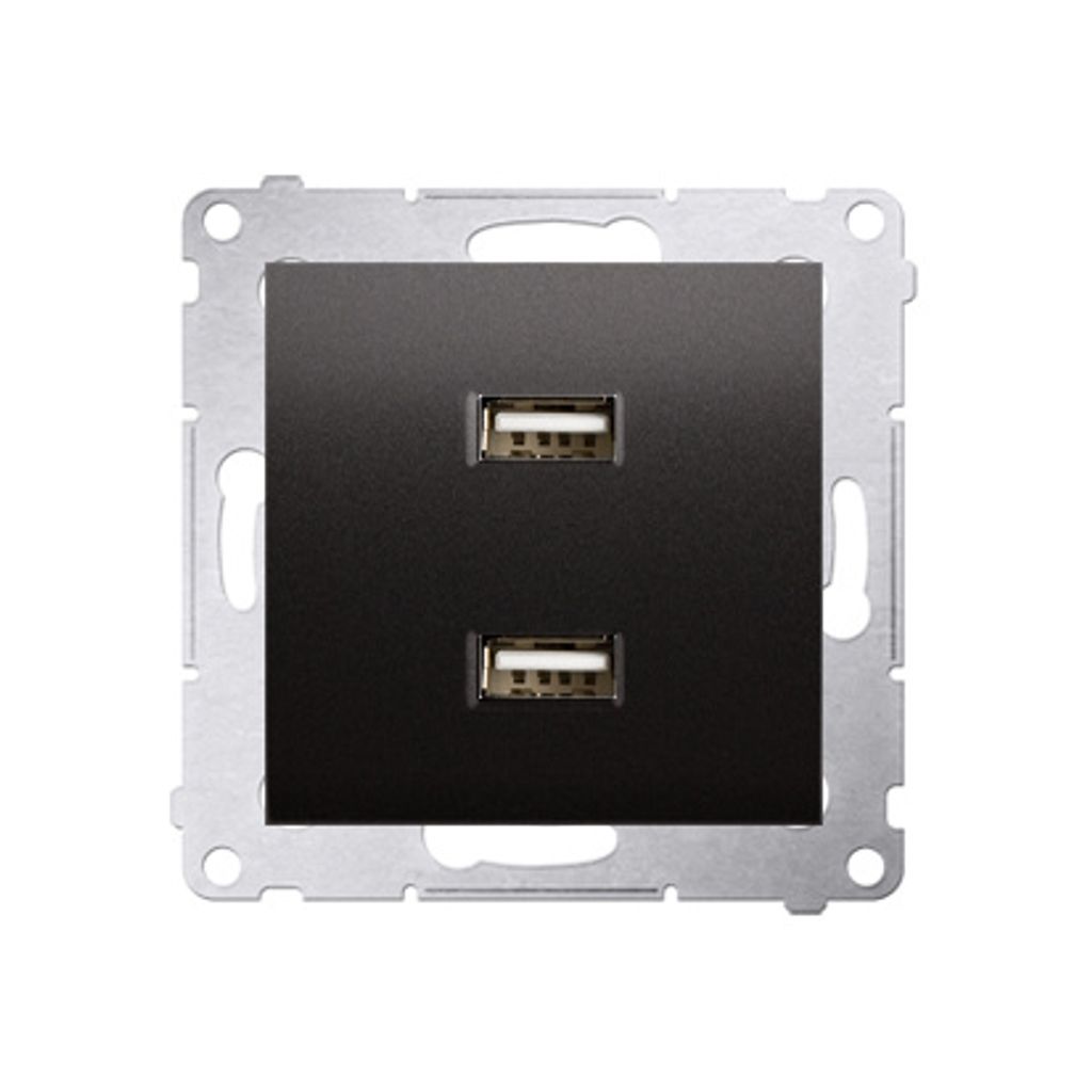 Ladegerät 2 x USB (Modul), 2,1 A, 5V DC, 230V, anthrazit Simon54