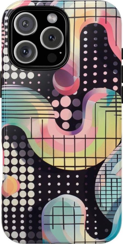 Buntes abstraktes Geometriemuster – Hülle Kompatibel mit iPhone 16 Pro Max