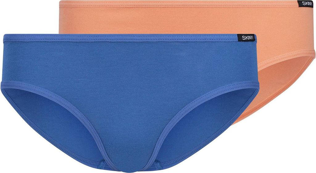 SKINY Mädchen Slip, 2er Pack - Rio-Slip, Bikini Briefs, Unterhose, Baumwolle Stretch Blau/Orange 152