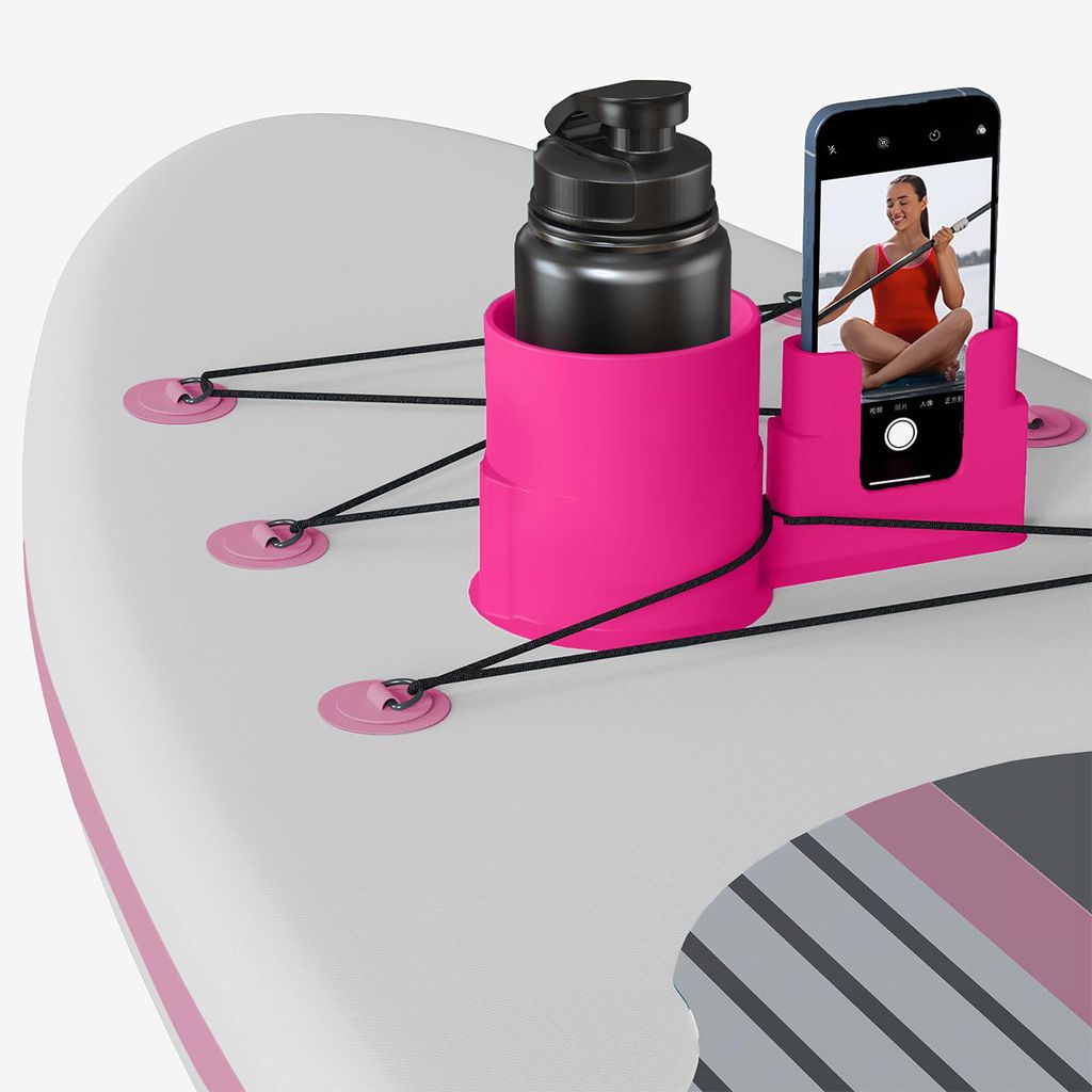 Stand-Up-Paddleboard-Becherhalter für Getränke, praktisches SUP-Zubehör, hält Getränke sicher und griffbereit, ideal für das Paddeln – Pink.