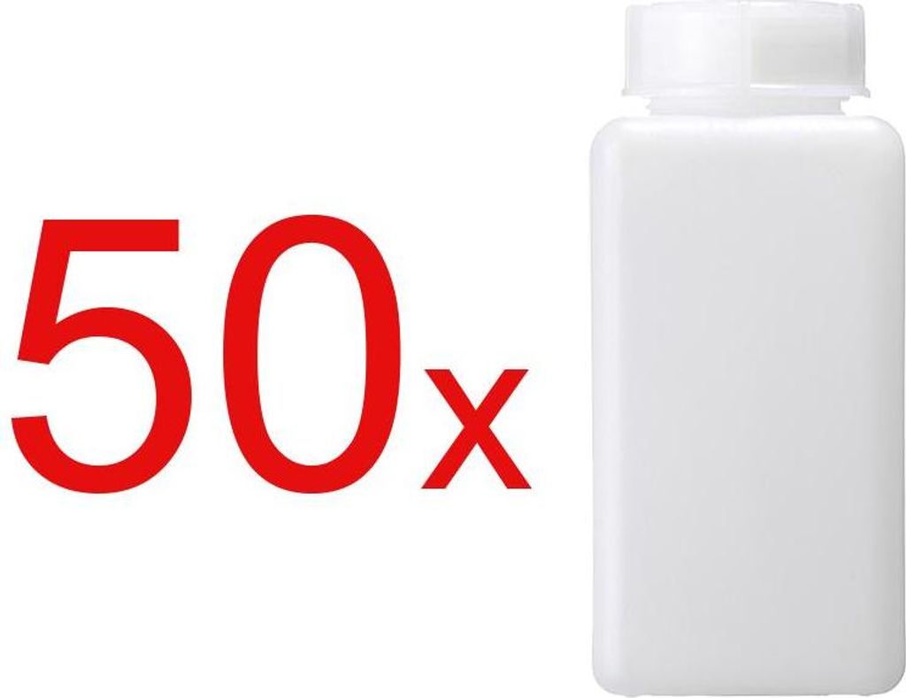 50x 100ml półprzezroczysta kwadratowa butelka PE, plastikowa butelka, butelka laboratoryjna