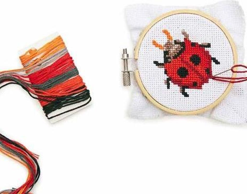 Kit ricamo - Disegnare una coccinella - Ø 8 cm Immagine del prodotto 