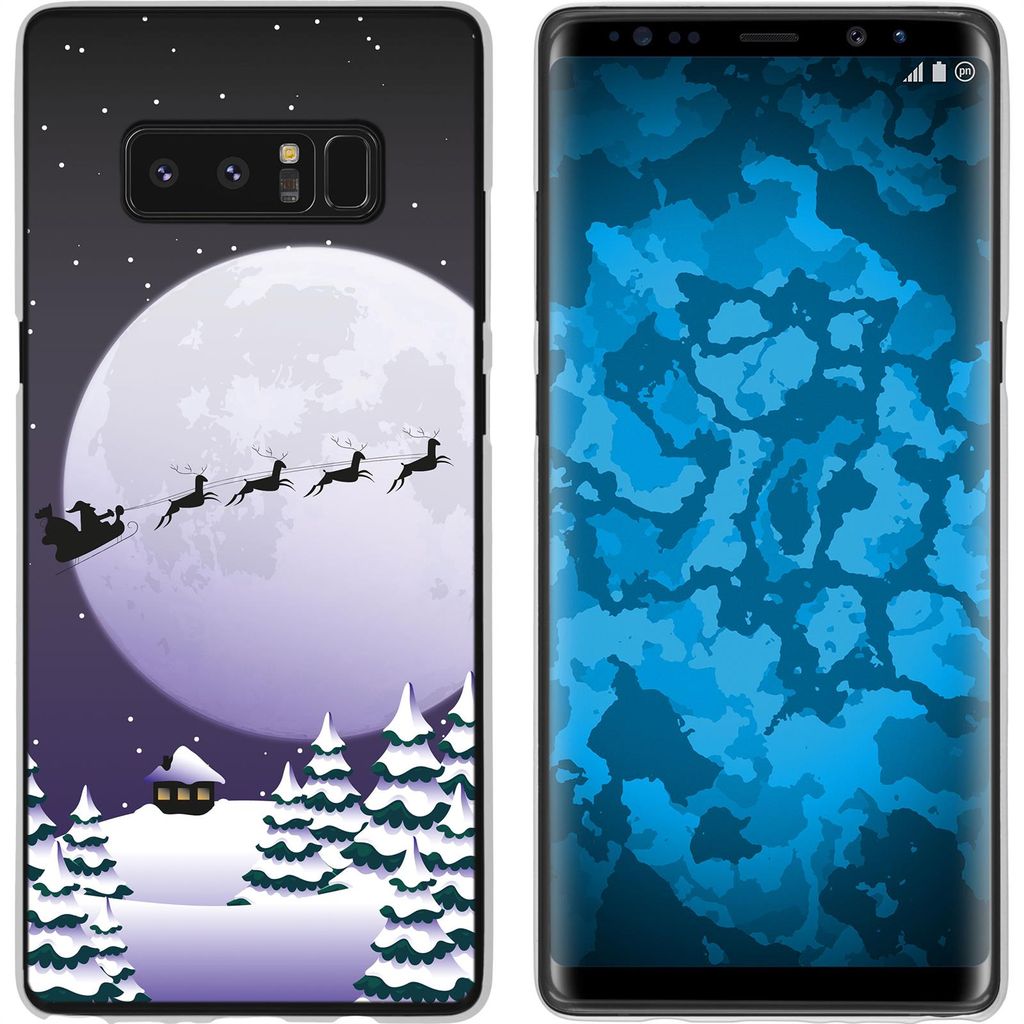 PhoneNatic Case kompatibel mit Samsung Galaxy Note 8 Silikon-Hülle X Mas Weihnachten Santa - Night M5