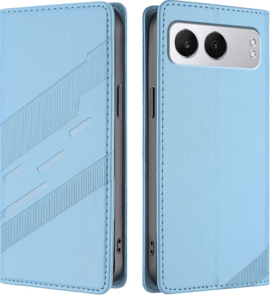 Hülle für OnePlus Nord 4, Kunstleder Brieftaschen Handyhülle mit Kartenfach und Standfunktion Hellblau