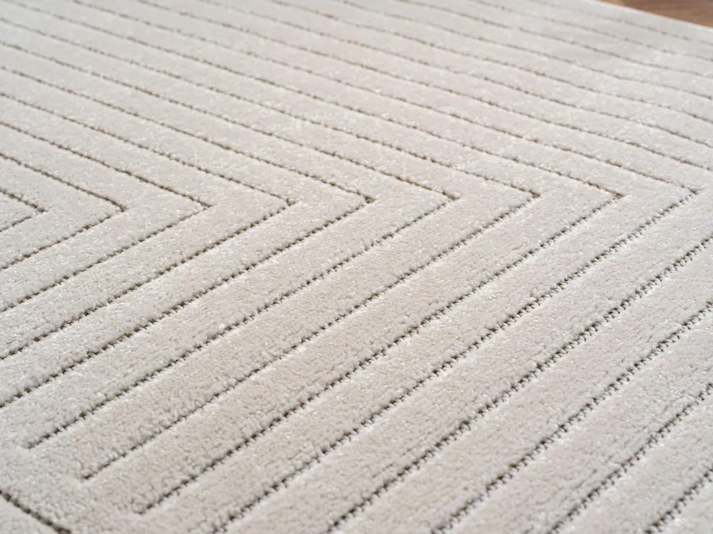 Nova Luo Tapis Poils Ras Coureur 80x250cm Crème - Tapis de Passage Chic - 6