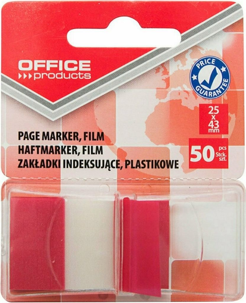 Office Products - Produktregister, 25 x 43 mm, Blister mit 50 Tabs, roh
