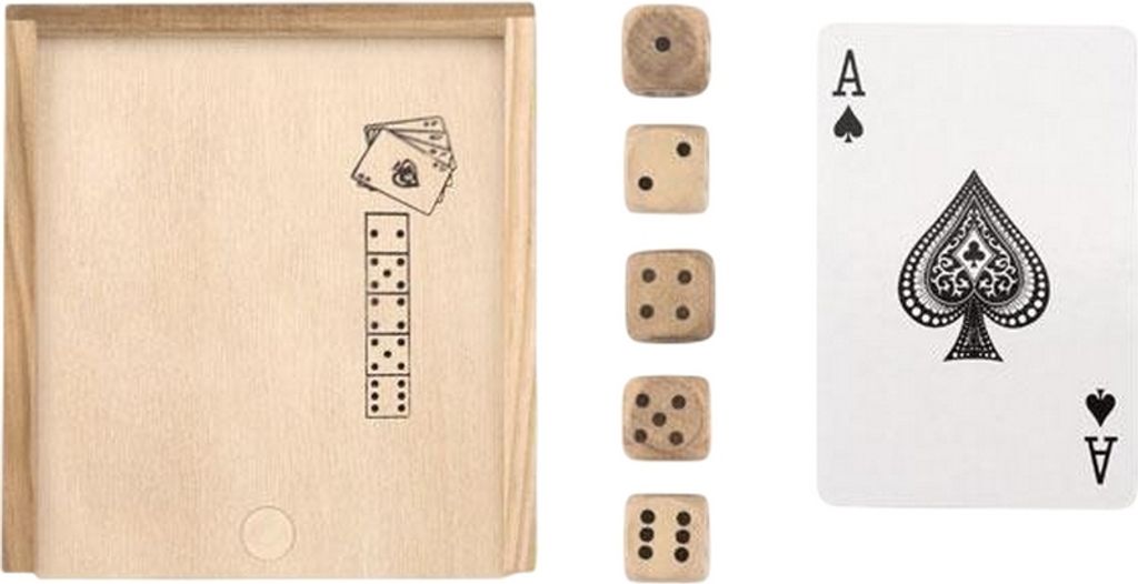 MidOcean - Spielkarten und Würfel "Las Vegas" MO1280 (Einheitsgröße) (Holz)