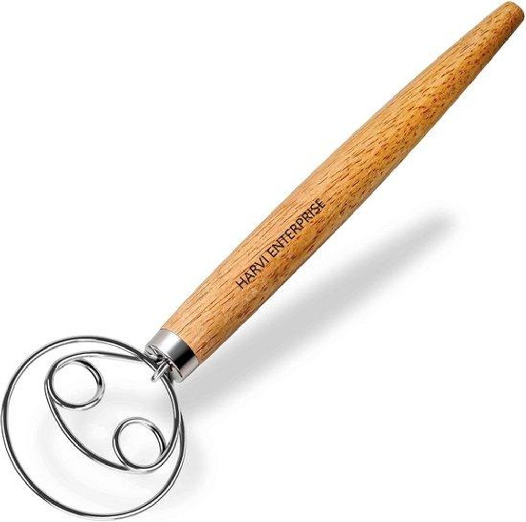 RVS Deegklopper mit Holz-Steel - Ideal für Sauerteig, Brotteig und Mischen