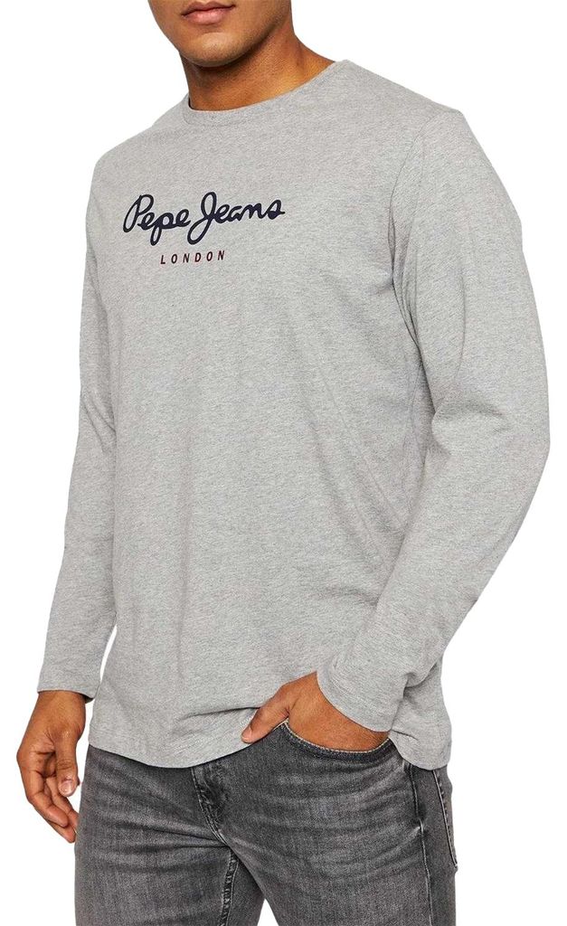 Pepe Jeans - T-Shirt für Herren, Regulär, Langärmlig NA175 (L) (Grau)