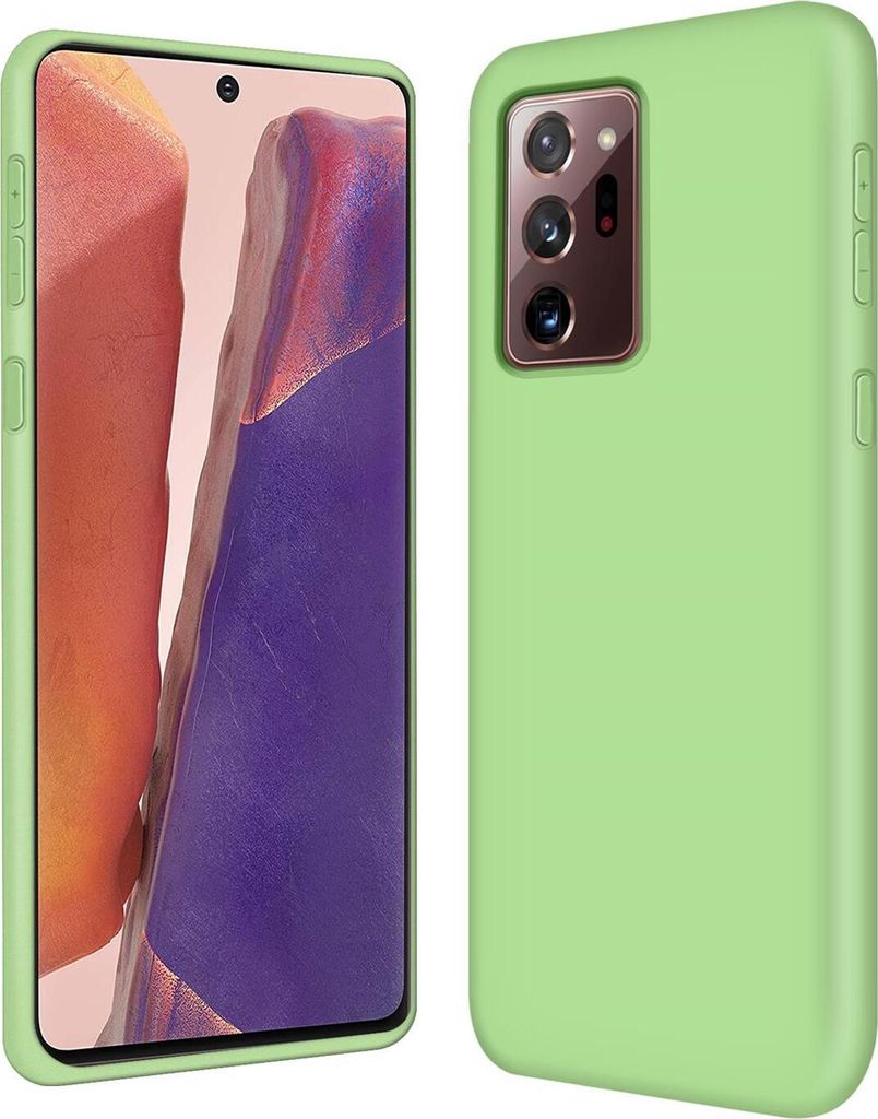 Conie TPU Schutzhülle für Samsung Galaxy Note 20 Ultra Tasche Case Cover Bumper Silikon Mikrofaser Inlay Hülle in Grün matt