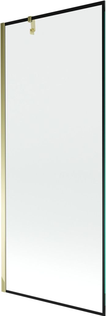 Mexen Next 1-Flügel-Badewannenwand 80 x 150 cm, Schwarzes Design, Gold - 895-080-000-00-70-50