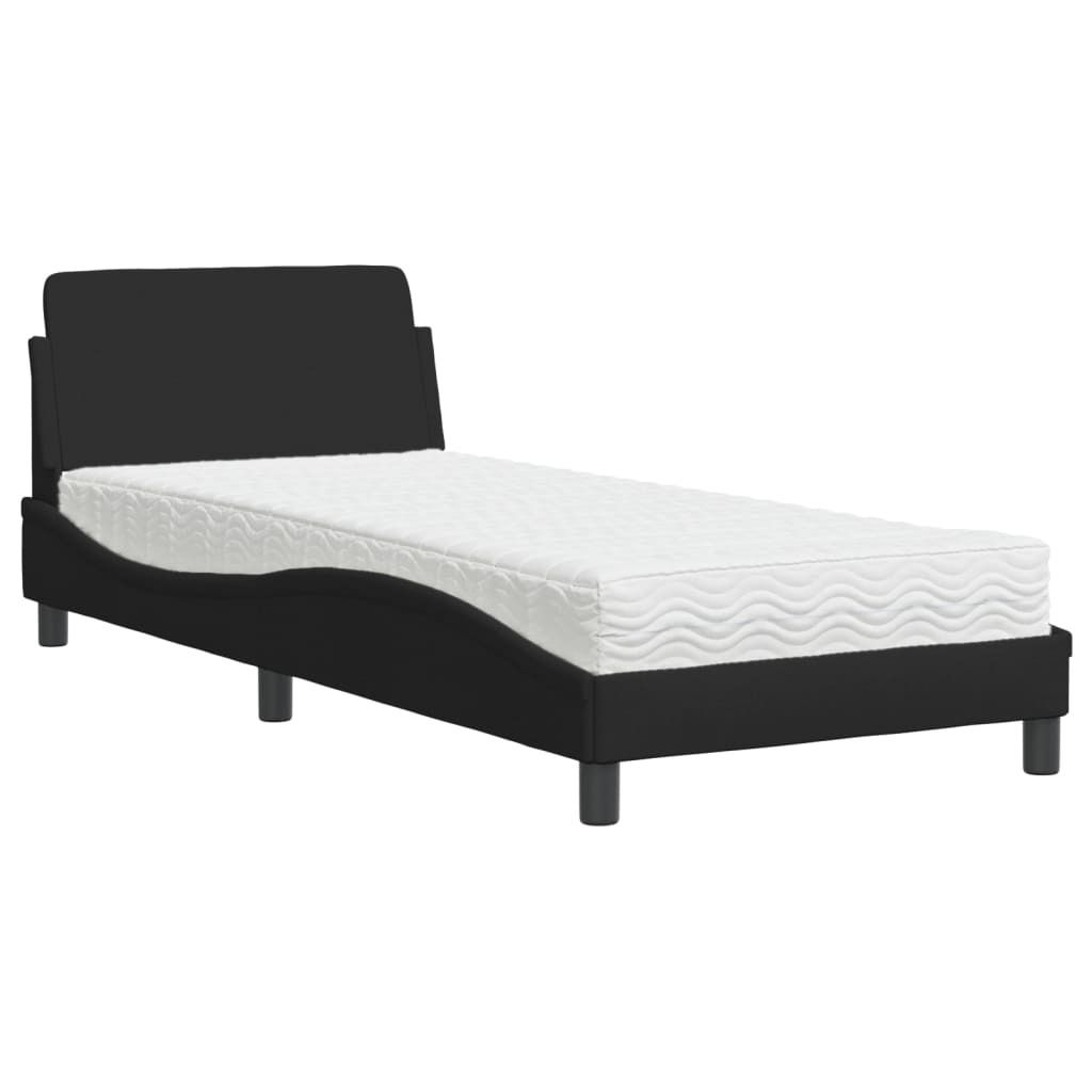 Maison Exclusive - Bett mit Matratze "Dover" Schwarz 90x190 cm Stoff