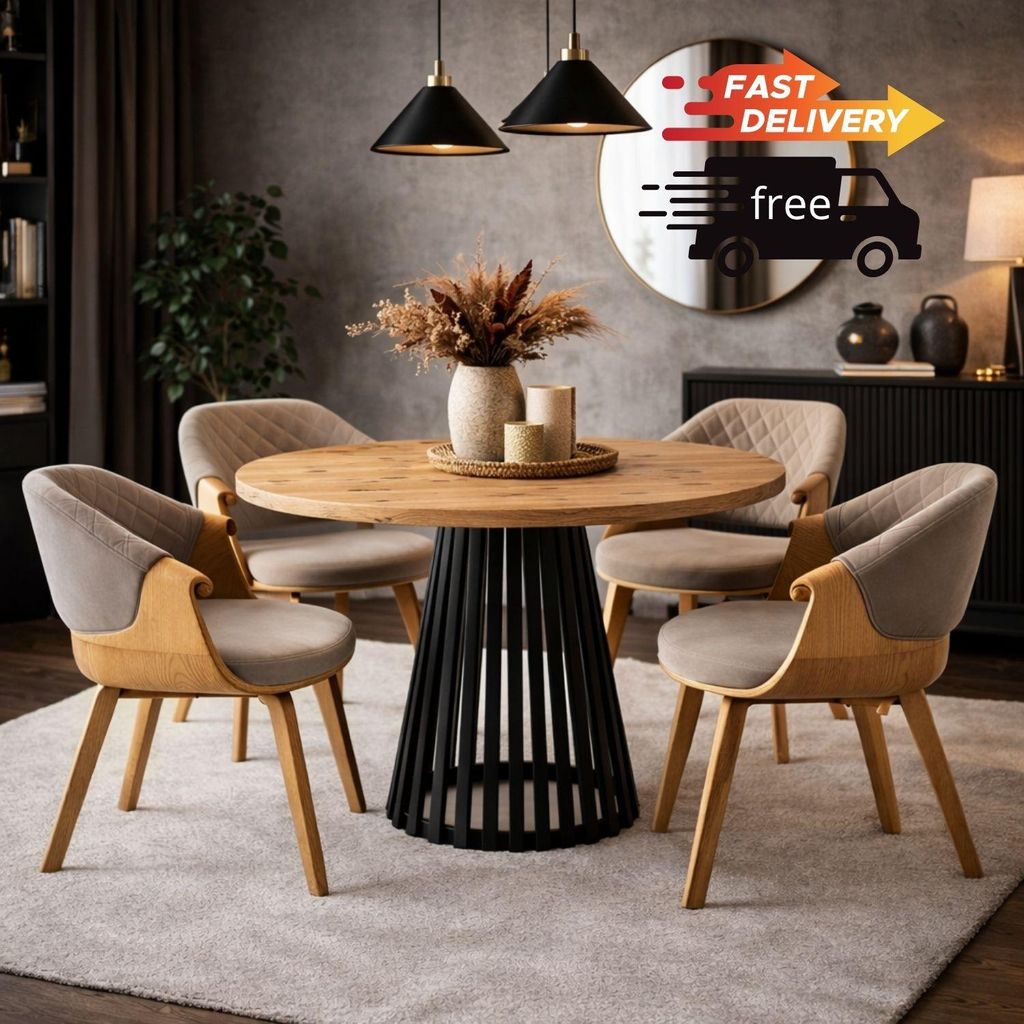 Runder Design-Esstisch Viero 100 cm – Artisan Eiche