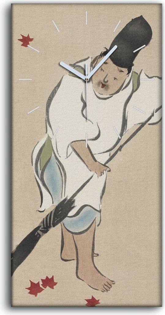 Wandbild Leinwand Bilder Wanduhr 30x60 Malerei Abstrakte Kunst Asiatischer Mann - weiße Hände