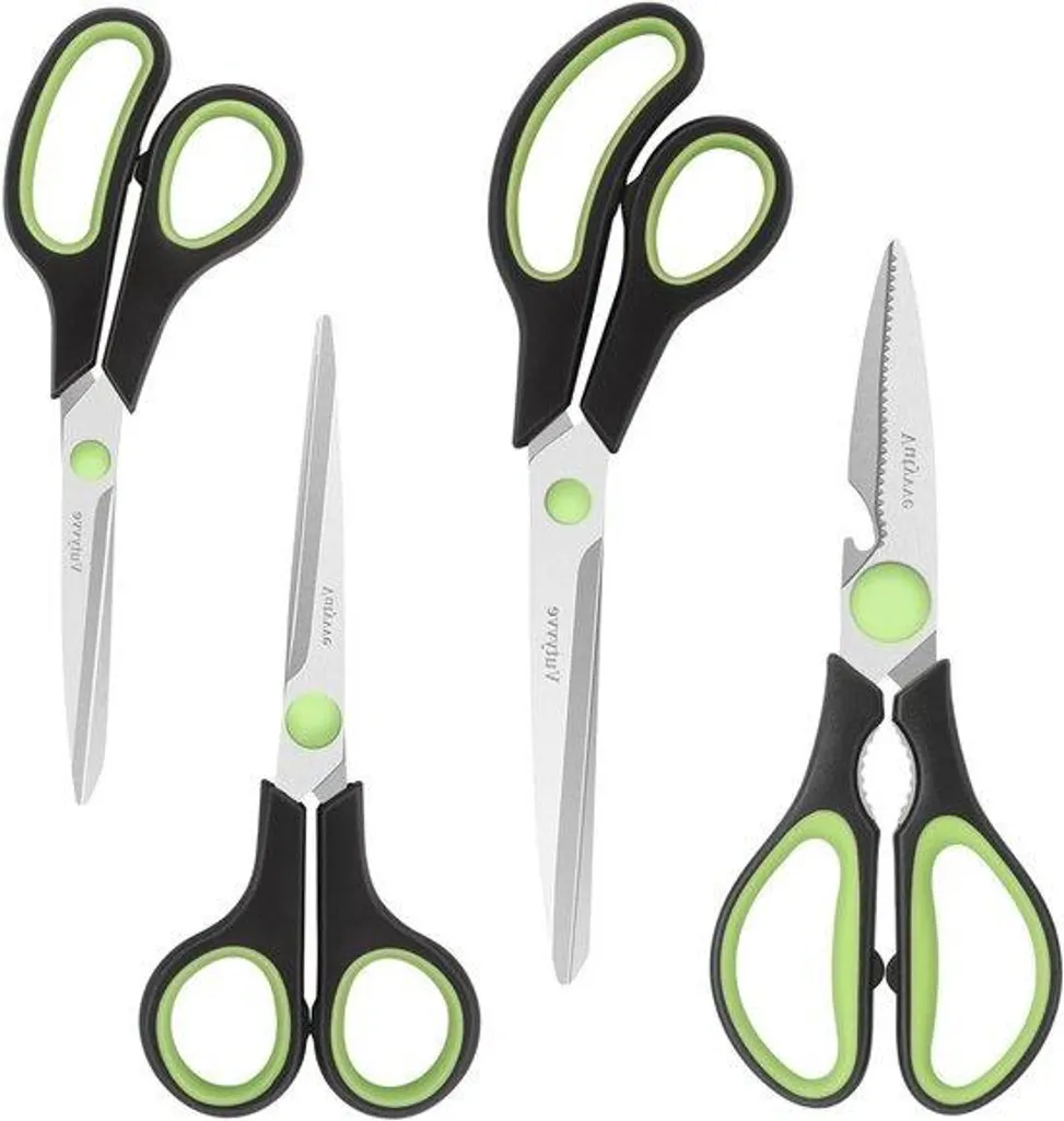 Set couteaux de cuisine pour préparation quotidienne acier et vert