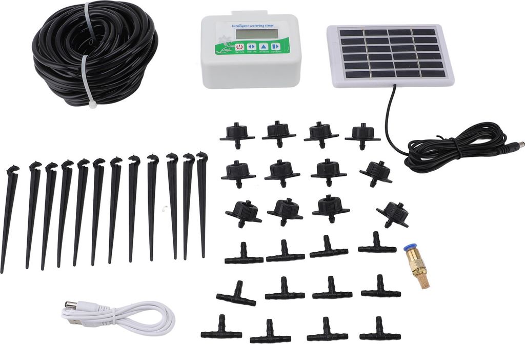 Intelligente Bewässerungsuhr Programmierbar Energiesparend mit Solarpanel Automatische Bewässerungsuhr für Garten Ackerland Wiese