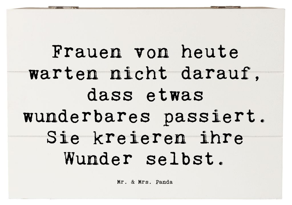 Mr. & Mrs. Panda Geschenkbox Spruch Hoffnung schaffen 22 x 15 cm - Weiß - Geschenk, Box, geschenkkiste, Truhe, Lebensmotto, Holzkiste, Frauenpower...