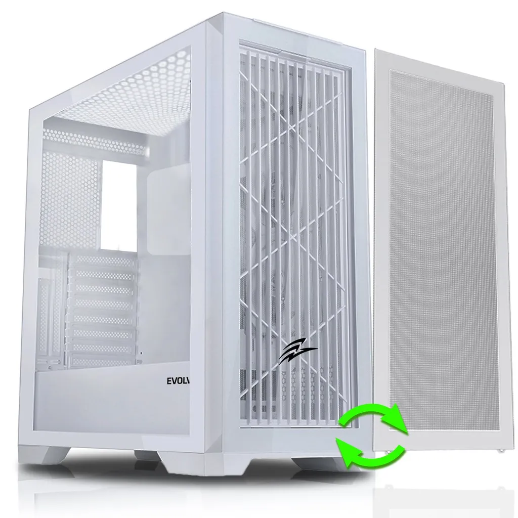 Case Gaming EVOLVEO Ptero Q2W White - Airflow Ottimizzato per ATX
