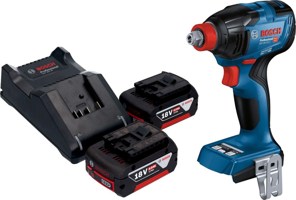 Bosch GDX 18V-210 C Professional Akku Drehschlagschrauber 18 V 210 Nm Brushless + 2x Akku 5,0 Ah + Ladegerät