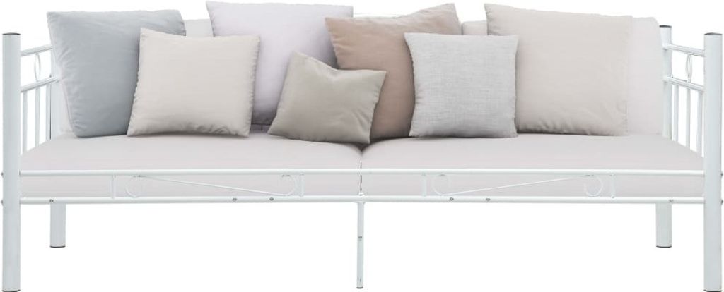 vidaXL Tagesbett-Rahmen Weiß Metall 90×200 cm Produktbild 