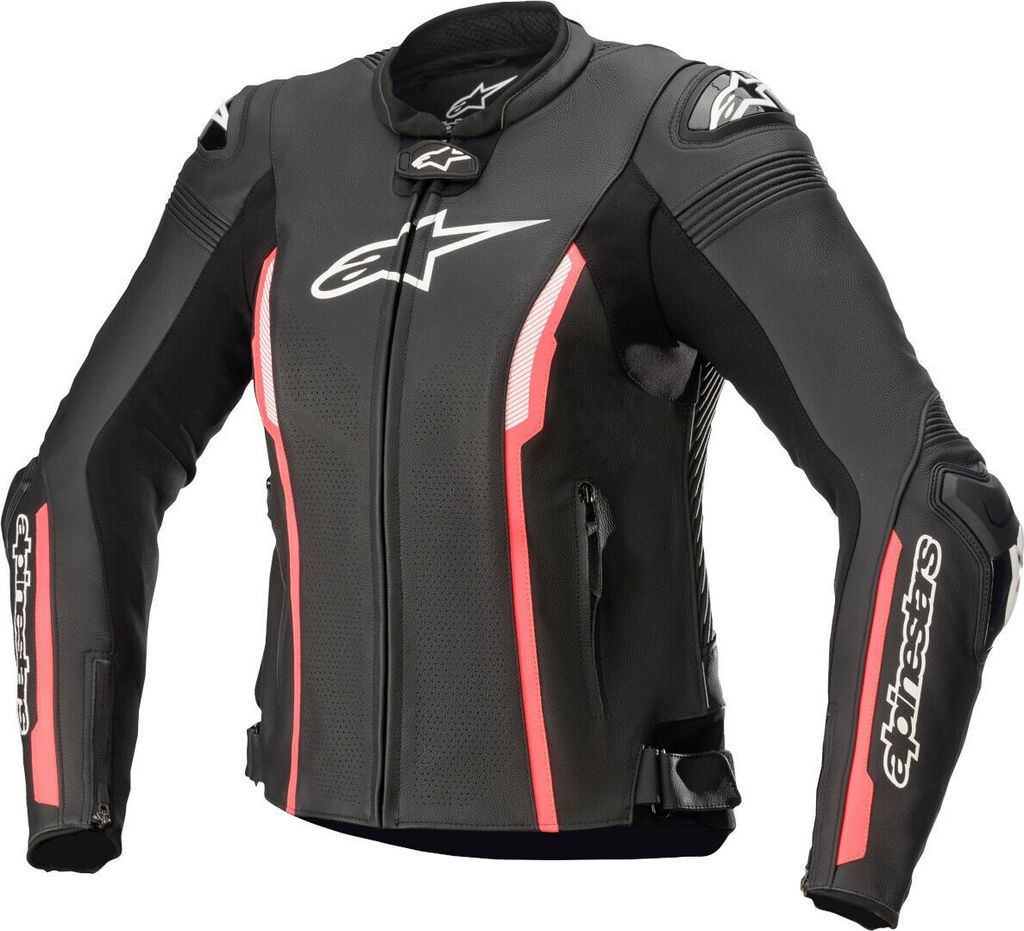 Alpinestars Stella Missile V2 Motorrad Damen Lederjacke, schwarz/pink, 48