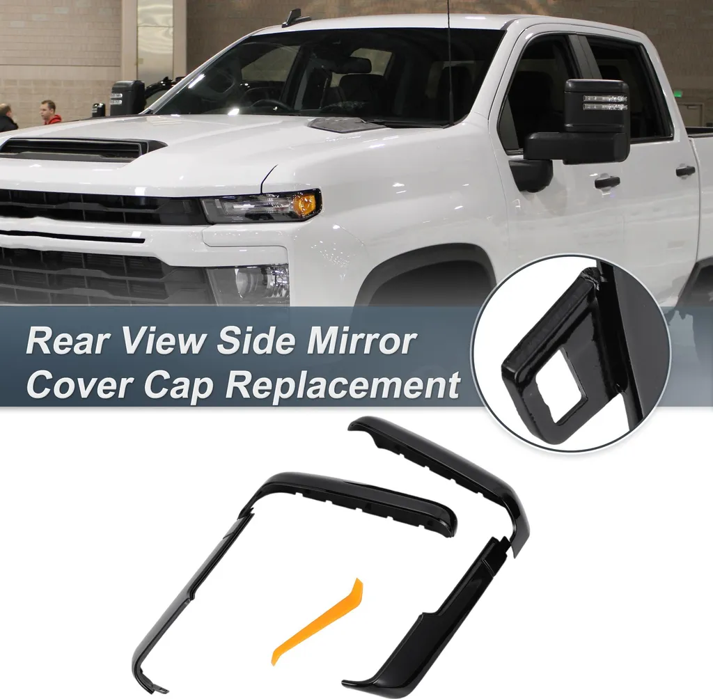Coques Rétroviseurs Noir Brillant pour Chevrolet Silverado 2500HD GMC
