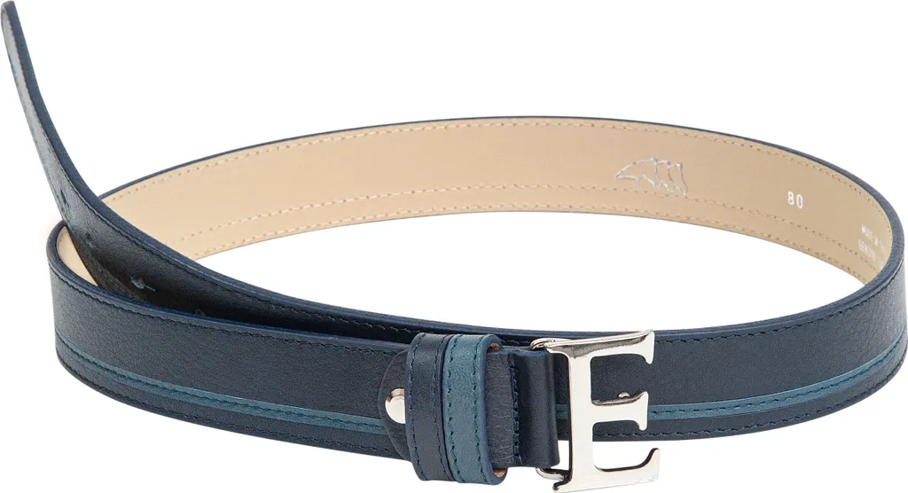 Ceinture Équitation Homme et Femme Equiline Eros en Cuir Bleu 90cm