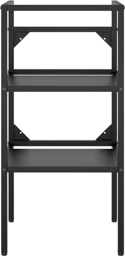 Supporto Lavabo SYFAX Ferro 40x38x83cm - Telaio Nero Alta Resistenza - 3
