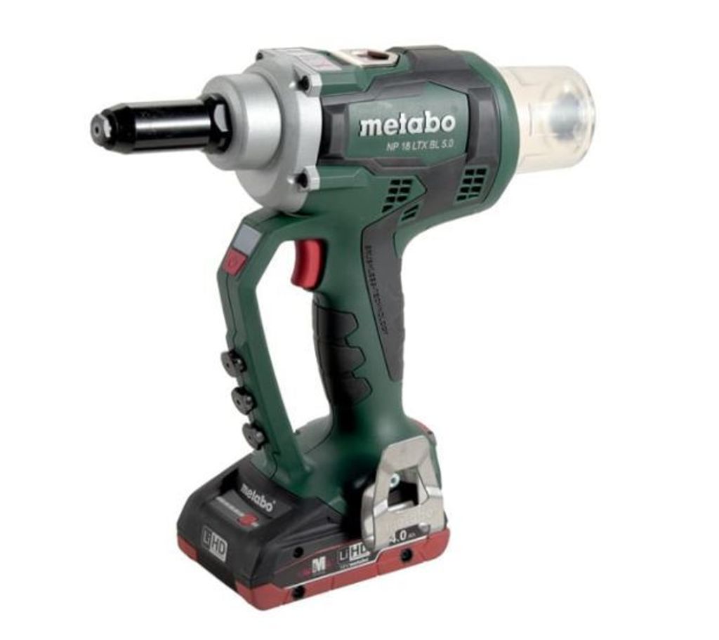METABO Akku-Nietpistole NP 18 LTX BL 5.0 2x 2,0 Ah, Ladegerät ASC 30-36 V