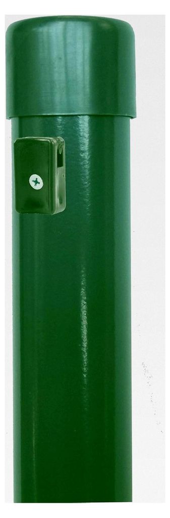 5 Zaunpfosten Ø 34 mm, 1700 mm lang für 1,5 m hohen Metallzaun aus Maschendraht in grün ähnlich RAL 6005