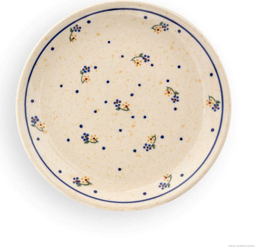 Original Bunzlauer Keramik Teller Ø19,5 cm Frühstücksteller Speiseteller Essteller Kuchenteller flach im Design 111