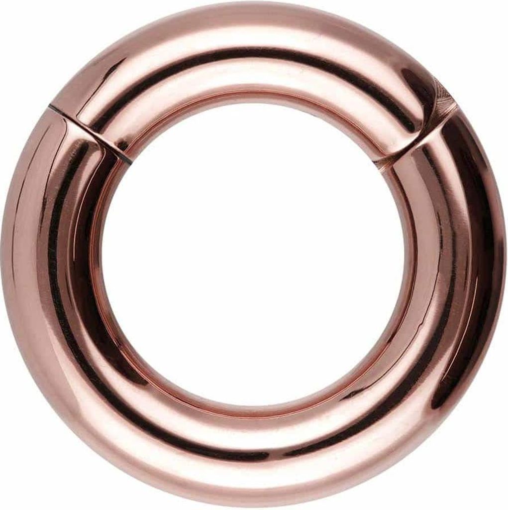 Ohrpiercing, Nasenpiercing, Septum Piercing Chirurgenstahl Segmentring Clicker RoséGold Innendurchmesser: 16mm + Stabstärke: 6mm
