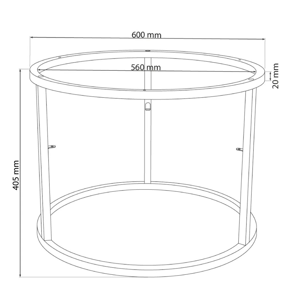 Piètement de table rond Ø60 cm noir métallique pour plateau de table