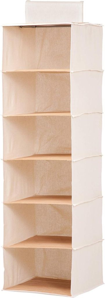 Hängender Pullover-Organizer Bambus 6 Fächer Stoff Bambus 305 x 292 x 1067 cm