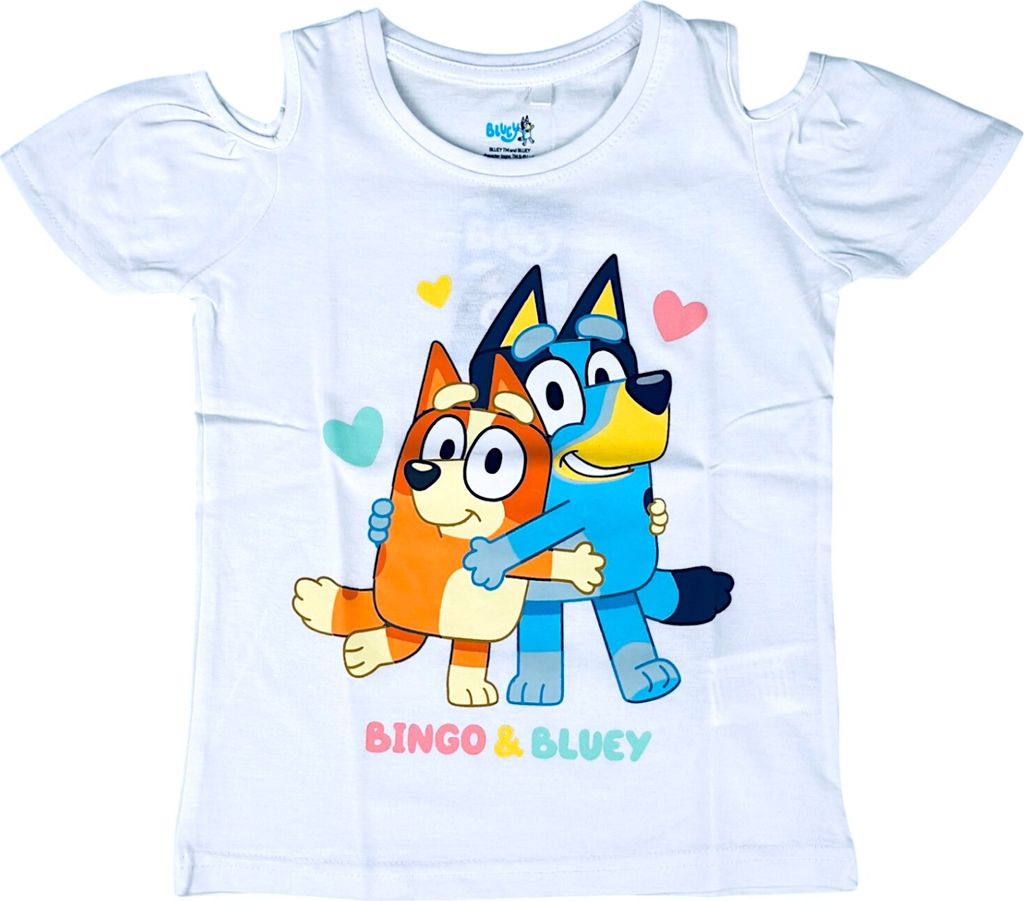 T-Shirt Bluey & Bingo Weiß 110 cm