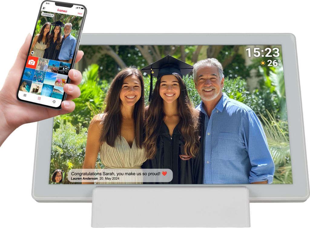 Denver PFF-1070 10,1′′ Frameo WLAN Bilderrahmen mit IPS & Auto-Rotate