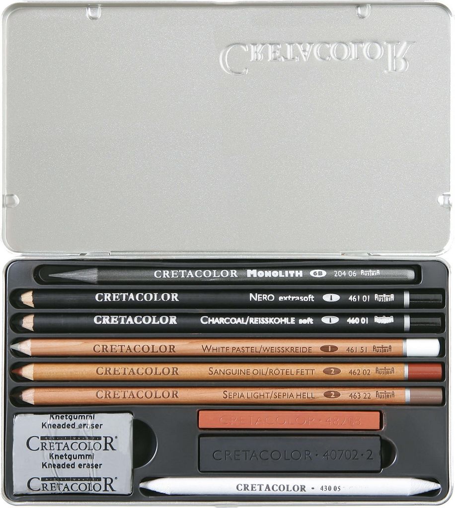 Brevillier's CRETACOLOR Artino Zeichenset 10-teilig – Professionelles Skizzier