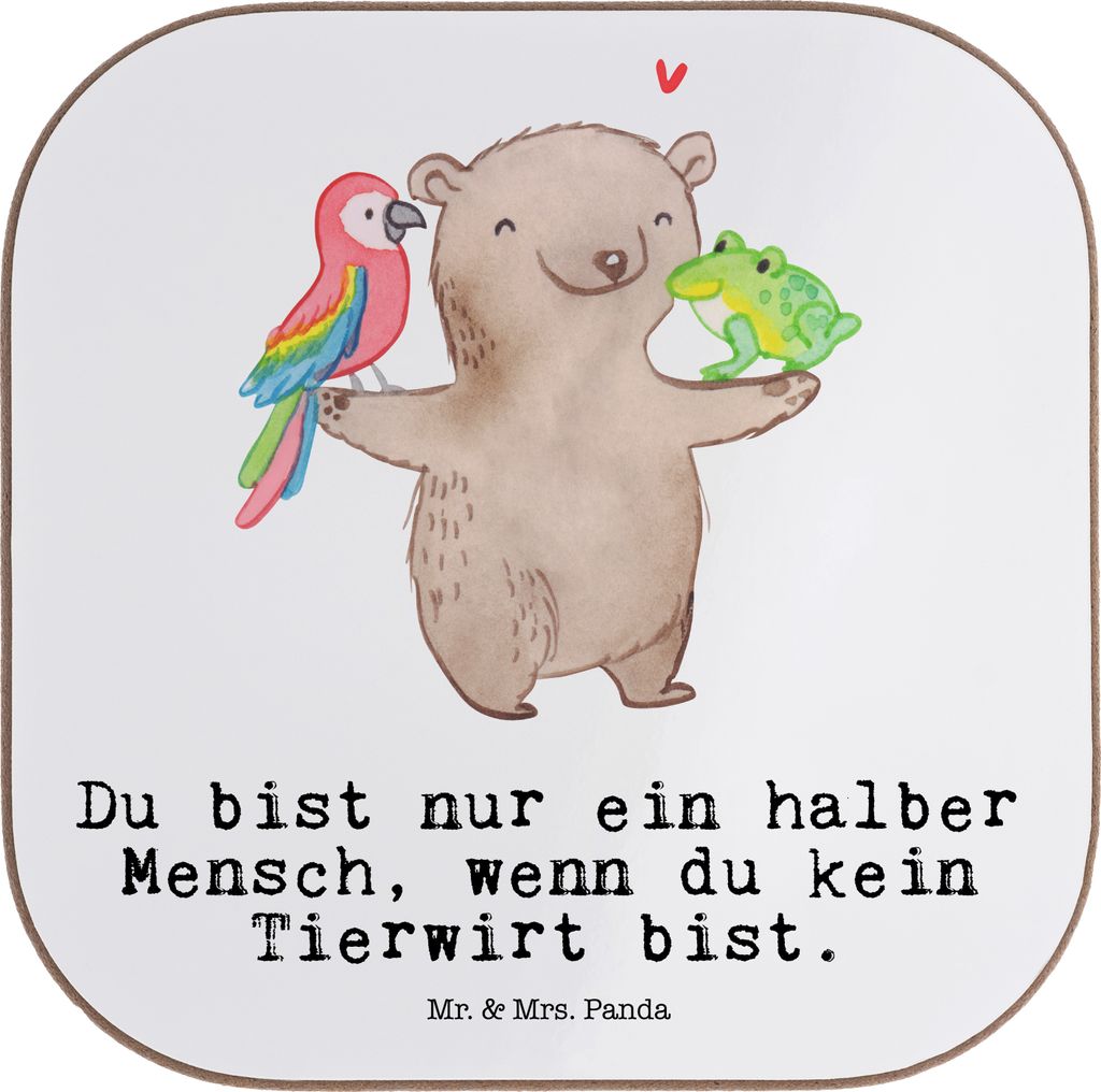 Mr. & Mrs. Panda Untersetzer für Gläser Tierwirt Herz - Weiß - Geschenk, Lustig, Bauernhof, Spruch, Coaster, Witzig, Tischuntersetzer, bierunter...