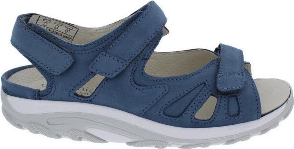 Waldläufer Sandale Hanni 448001-191-263, Dynamic Abrollsohle, Nubukleder, Blau-Denim, Weite H 38