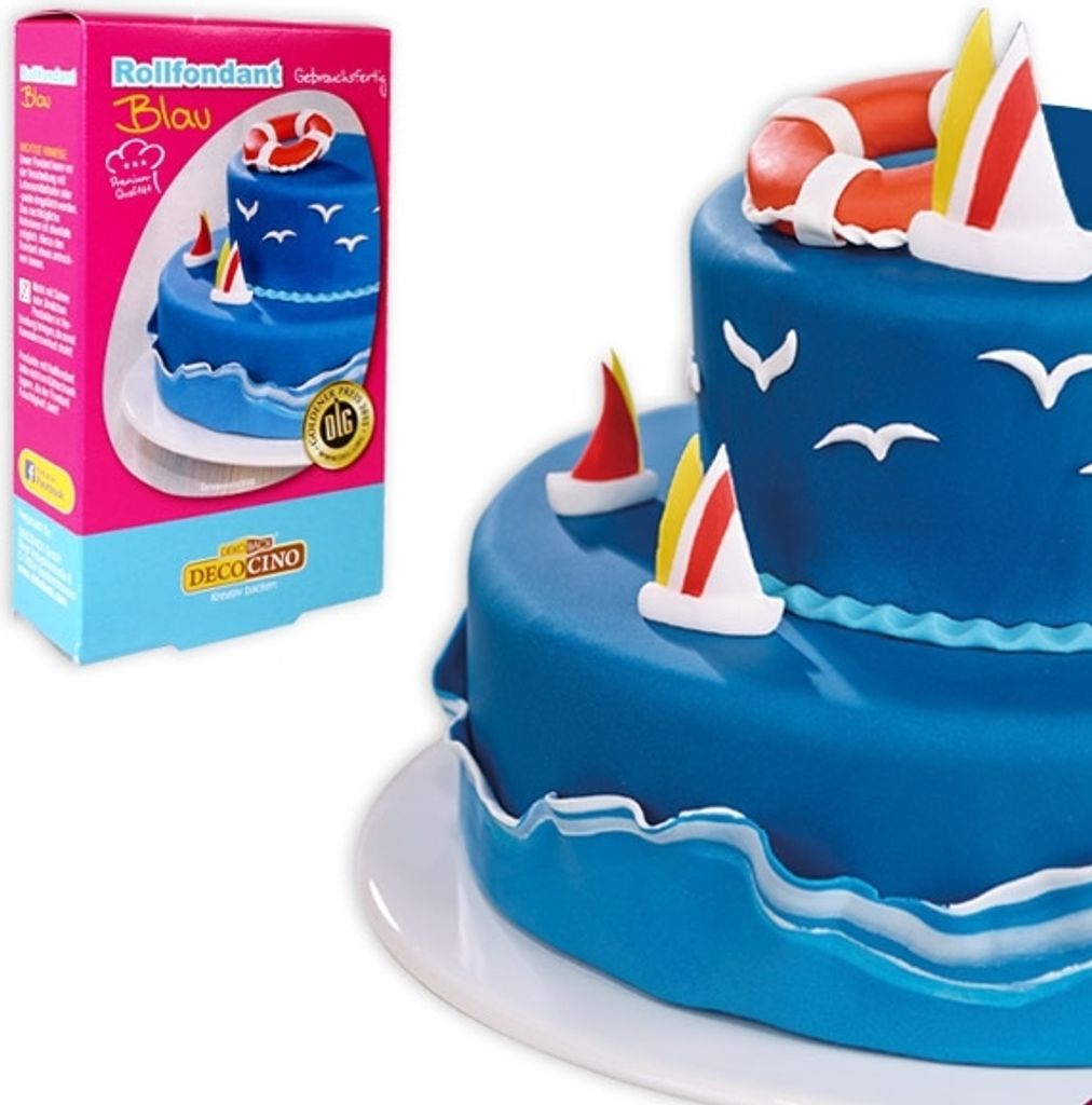 DECOCINO Fondant Blau – 250 g – ideal zum Verzieren von Produktbild 