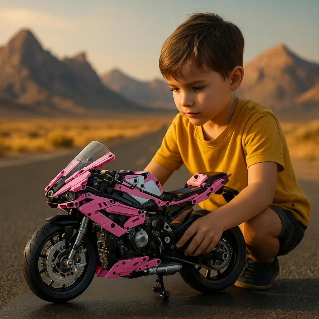 Modèle de Moto de Course Pro - Kit de Construction Complexe - 1000+ Pièces - 7